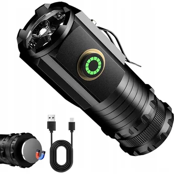 Svítilna LED MINI TAKTICKÁ SVÍTILNA 5 režimů svícení hliníková černá