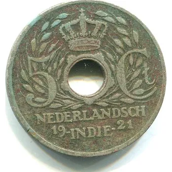 Sběratelství NIZOZEMSKÁ INDIE. 5 cents 1921.