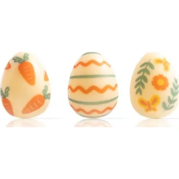 Jedlá dekorace na dort Pastry, s.r.o. PASTRY ČOKOLÁDOVÉ DEKORACE - VAJÍČKA S DEKOREM 10ks