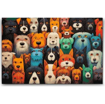 Diamantové malování Diamantové malování - Pejsek, kam se podíváš Velikost: 40x60cm, Rámování: Pouze srolované plátno, Diamanty: Čtvercové