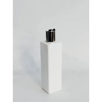 Dávkovač mýdla Dávkovač mýdla hranatý LUNA 250 ml bílý s černo-stříbrným DISC TOP