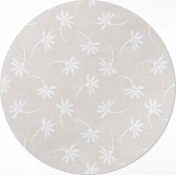 Koberec Koberec PVC Kulatý Vnitřní průměr 50 cm Jemné boho sedmikrásky na látce