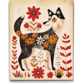 Diamantové malování Diamantové malování - Severské lidové umění - Liška Velikost: 30x40cm, Rámování: Pouze srolované plátno, Diamanty: Čtvercové