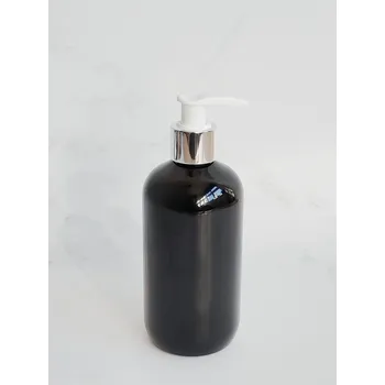 Dávkovač mýdla BELA 300 ml černý s bílo-stříbrným dávkovačem