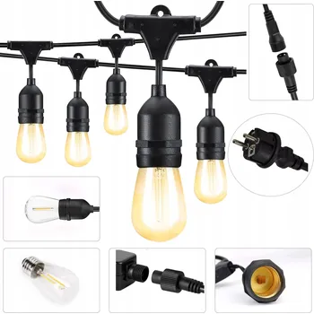 Dekorativní svítidlo Zahradní světelný řetěz 30 m E27 LED voděodolný bílý teplý