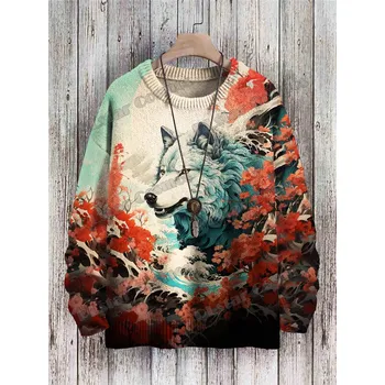 Dámský svetr Unisex svetr s potiskem CS1123 kočka a květiny Velikost: XS, Barva (Varianta): Svetr 13