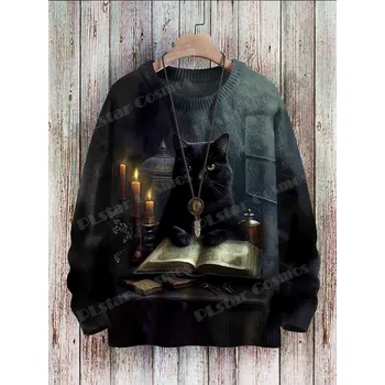 Dámský svetr Unisex svetr s potiskem CS1120 kočky cats Velikost: XL, Barva (Varianta): Svetr 10