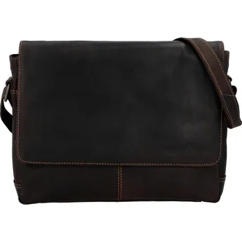 Pánská kožená brašna tmavě hnědá - Greenwood Onwrite hnědá