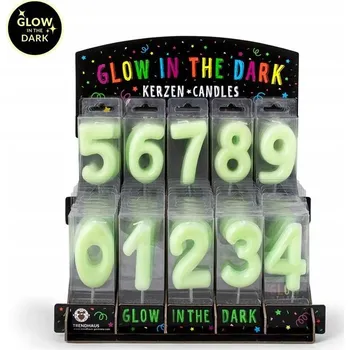 Dortová svíčka Skvělé OZDOBY NA DORT Svíčky k NAROZENINÁM číslice 7 svítící ve tmě