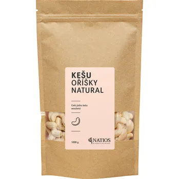 NATIOS Kešu oříšky natural ww320, Nesolené, 1000 g