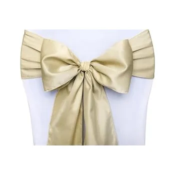 Svatební dekorace Dekorační mašle na židli - zlatá 275 x 15 cm, 10 ks