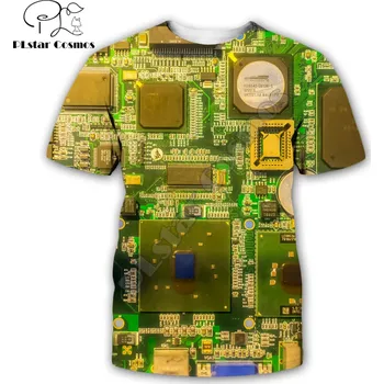 Dámské tričko Tričko s potiskem 3D CS595 Electronic chip Velikost: 6XL, Barva (Varianta): Barva 13