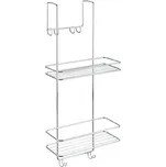 Závěsná ocelová koupelnová polička bez vrtání v leskle stříbrné barvě Luxy – Metaltex ID_1746730