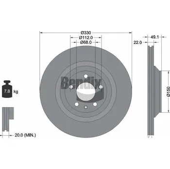 Brzdový kotouč Brzdový kotouč BENDIX Braking BDS1655