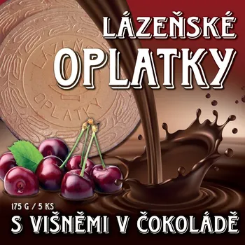 Lázeňské oplatky s višněmi v čokoládě 175 g (1 ks)