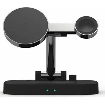 AWEI W22 15W rychlonabíjecí indukční nabíječka 4v1 černá/černá