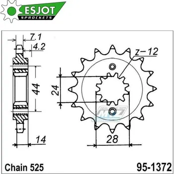 Řetězová sada pro motocykl Kolečko řetězové (pastorek) 1372-17zubů ESJOT 50-29023-17 - Honda VLX750 Shadow + VT750C Shadow + VT750CD2 Shadow Deluxe + VT750DC Shadow Spirit + VT750DC Black Widow + VT750S HONDA VT 750 DC Black Widow 2000-2003
