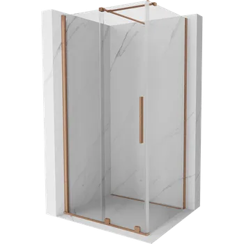 Mexen Velar posuvná sprchová kabina 130 x 100 cm, transparentní, kartáčovaná měď - 871-130-100-01-65 Sprchové kouty