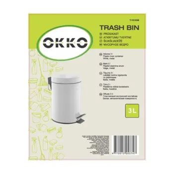 Odpadkový koš Šlapací koš, T-Y0103M, 3 l, bílý, OKKO