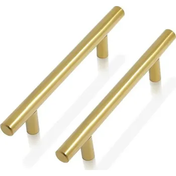 Probrico 12ks Vzdálenost otvorů 102 mm 4" Zlatá skříňka z nerezové oceli T-grip Průměr 12mm knoflík