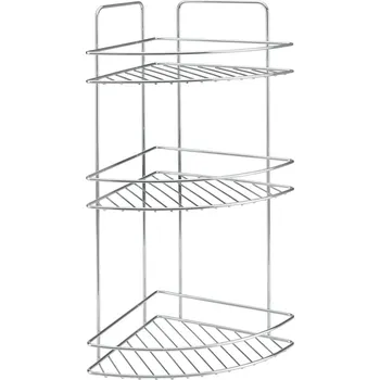 Drátěná police Ocelová koupelnová polička v leskle stříbrné barvě Luxy – Metaltex ID_1746704