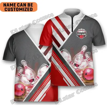 Unisex tričko polo Bowling pro hráče s vlastním jménem Velikost: 3XL, Barva (Varianta): Se zipem 5