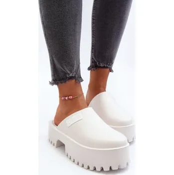 Dámské pantofle Dámské pantofle na masivní podrážce Big Star – bílé velikost 40 bílá
