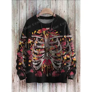 Dámský svetr Unisex svetr s potiskem CS1123 kočka a květiny Velikost: L, Barva (Varianta): Svetr 11