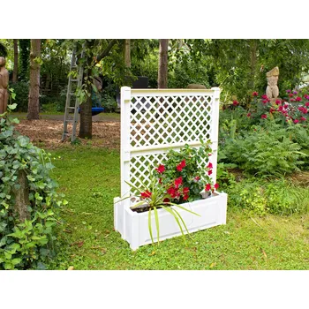 Zahradní úložný box KHW Zahradní box na rostliny (bílá)
