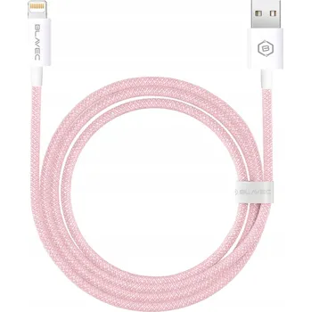Datový kabel Kabel Blavec USB - Apple Lightning 2 m růžový