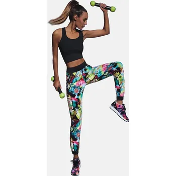 Dámské tepláky s květinovým vzorem a stahovacími lemy, barevné, Bas Bleu, L