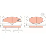 Sada brzdových destiček, kotoučová brzda TRW GDB459