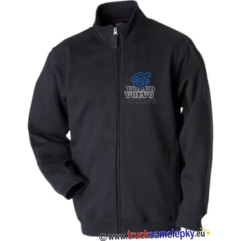 Pánská mikina Černá mikina VOLVO line s dlouhým zipem a výšivkou (Materiál: 320 g/m2, 80% česaná bavlna, 20% polyester)