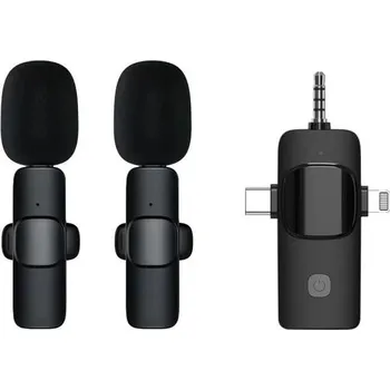 Mikrofon Bezdrátový lavalierový mikrofon BTBHIHO, bezdrátový lavalierový mikrofon tři v jednom, mikrofon pro