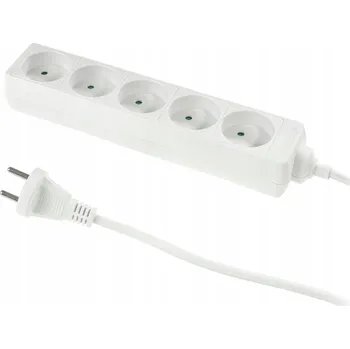 Napájecí kabel Prodlužovací Kabel přívod s lištou Plast-Rol 5 m, 5 ks, bílý