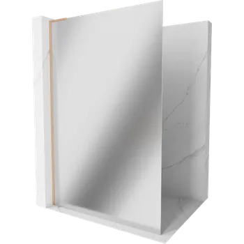 Mexen Kioto L sprchová zástěna Walk-in 70 x 200 cm, zrcadlo, kartáčovaná měď - 800-070-103-65-50 Sprchové stěny