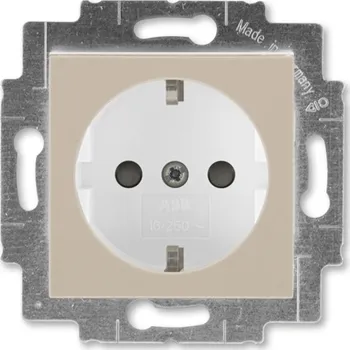 Elektrická zásuvka Zásuvka s bočními kontakty, jednonásobná, s clonkami ABB Levit 2CHH203457A6018 macchiato / bílá