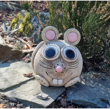 Zahradní dekorace Keramická myš - veselé zvířátko - dekorace do zahrady - větší