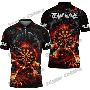 Dámské tričko Unisex tričko polo šipky darts s lebkou potisk CS3357 Velikost: S, Barva (Varianta): barva 3