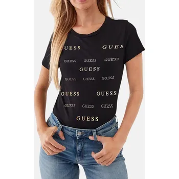 Dámské tričko Dámské černé triko Guess - Velikost L, Barva Červená 56172 R4VI13