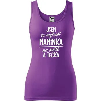 DOBRÝ TRIKO Dámské tílko s potiskem Nejlepší maminka na světě Velikost: XS, Barva: Fialová