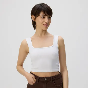 Dámské tričko Reserved - Krátký top na ramínkách - bílá - 9976B-00X - 9976B-00X-X_S