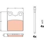 Sada brzdových destiček, kotoučová brzda TRW GDB2322
