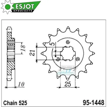 Řetězová sada pro motocykl Kolečko řetězové (pastorek) 1448-14zubů ESJOT 50-29015-14 - Suzuki DR650SE + XF650 Freewind + DR800 Big 95-1448-14-ES