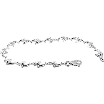 Náramek Stříbrný náramek delfín - R726 (Stříbrný náramek s delfíny 18 cm)