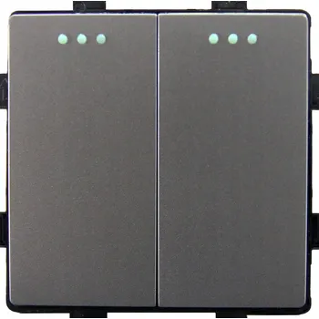 vypínač Spínač Schodišťový Dvojitý Šedý Modul do Rámu MIUUN (Vypínač/Zapínač)