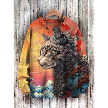 Dámský svetr Unisex svetr s potiskem CS1132 cats kočky Velikost: M, Barva (Varianta): Svetr 2