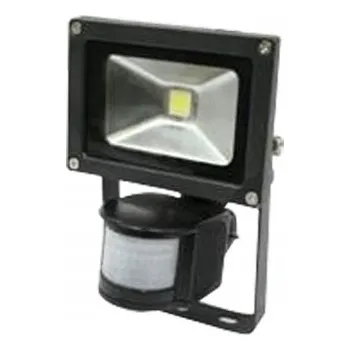 LED halogenový reflektor s čidlem VOLTENO 30W 6500K IP65 ČERNÝ, studená bílá