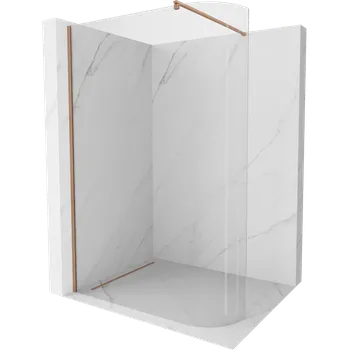 Mexen Kioto-R zakřivená sprchová stěna Walk-in 160 x 200 cm, transparentní 8 mm, kartáčovaná měď - 800-160-101-65-06 Sprchové stěny
