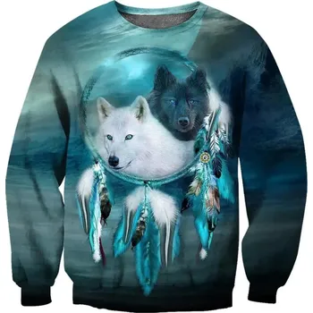 Dámská mikina Unisex mikina s celoplošným potiskem CS932 vlci Velikost: M, Barva (Varianta): Sweatshirt